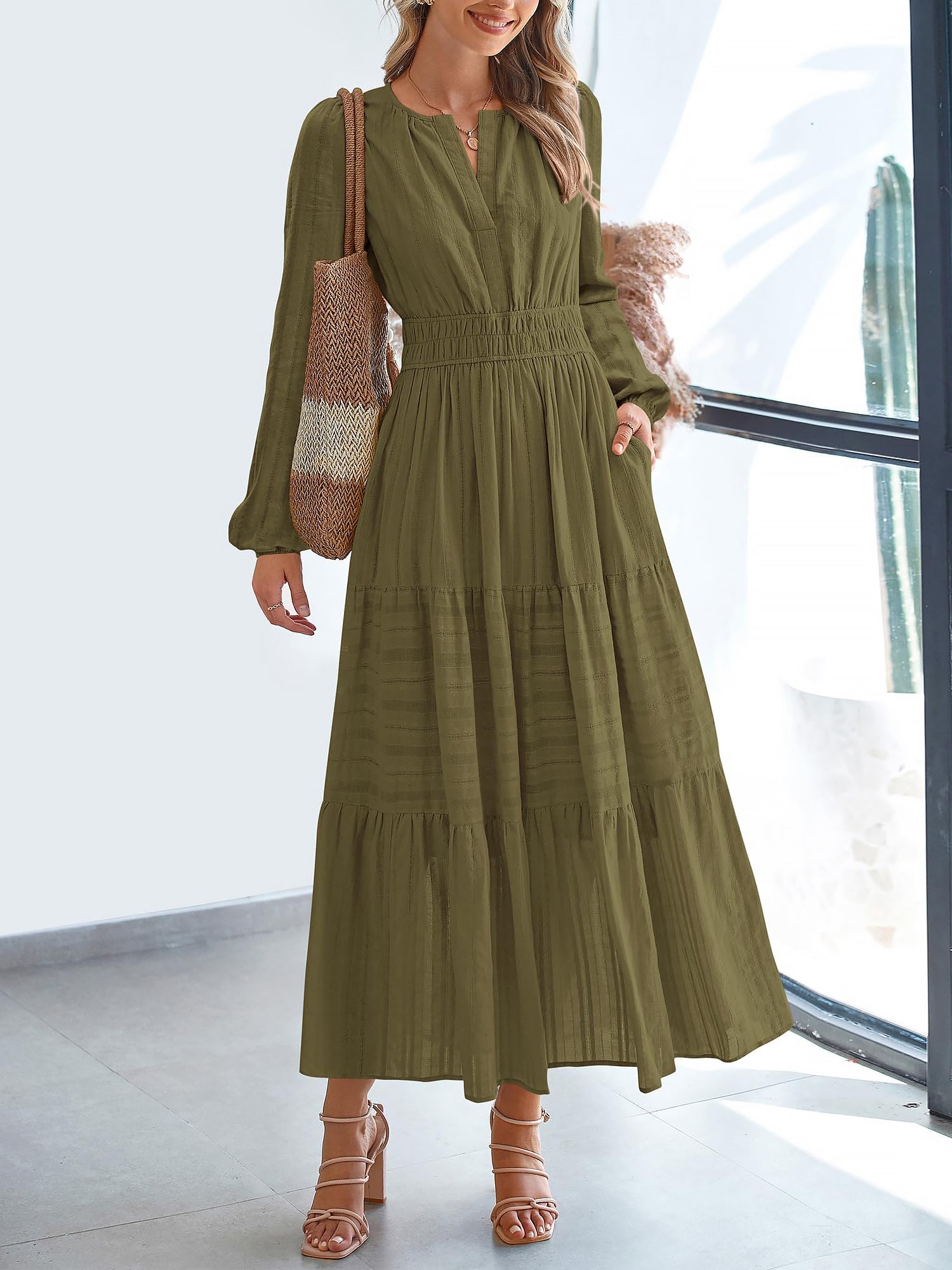 Cotella – Women’s Long Sleeve Cotton Casual Dress