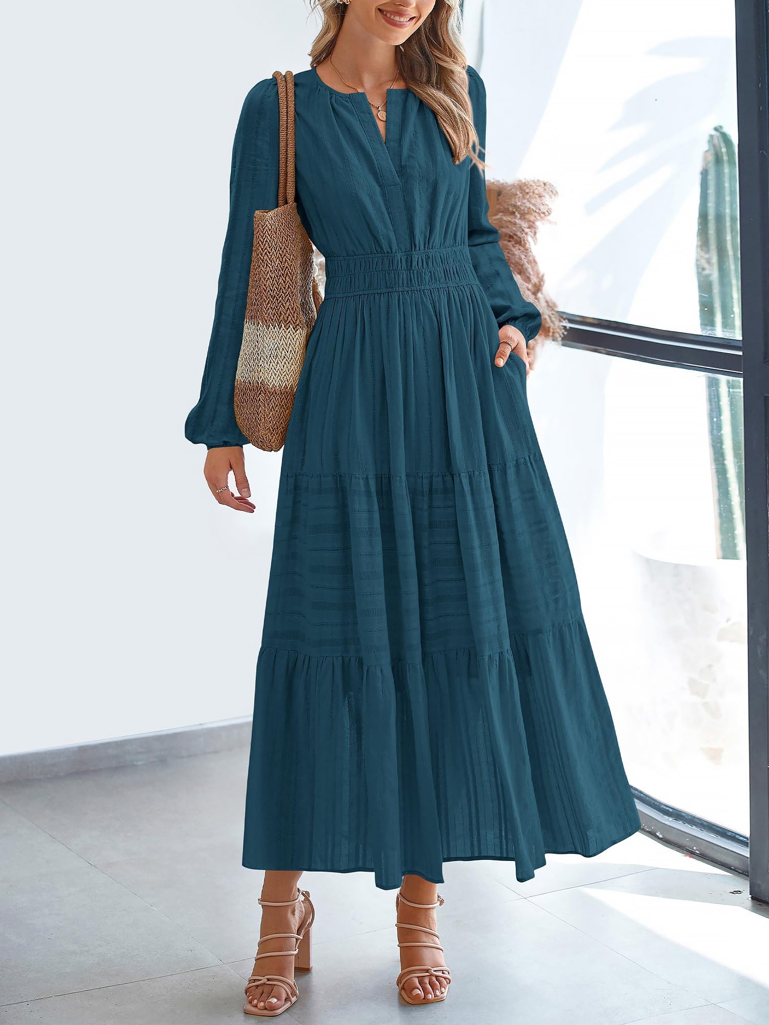 Cotella – Women’s Long Sleeve Cotton Casual Dress