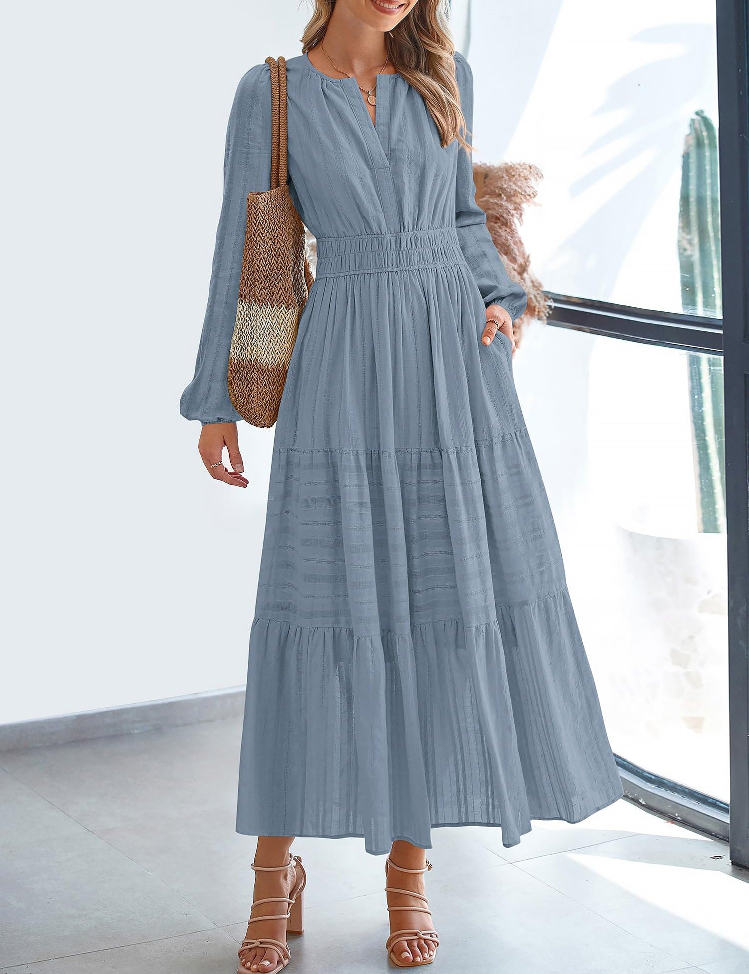 Cotella – Women’s Long Sleeve Cotton Casual Dress