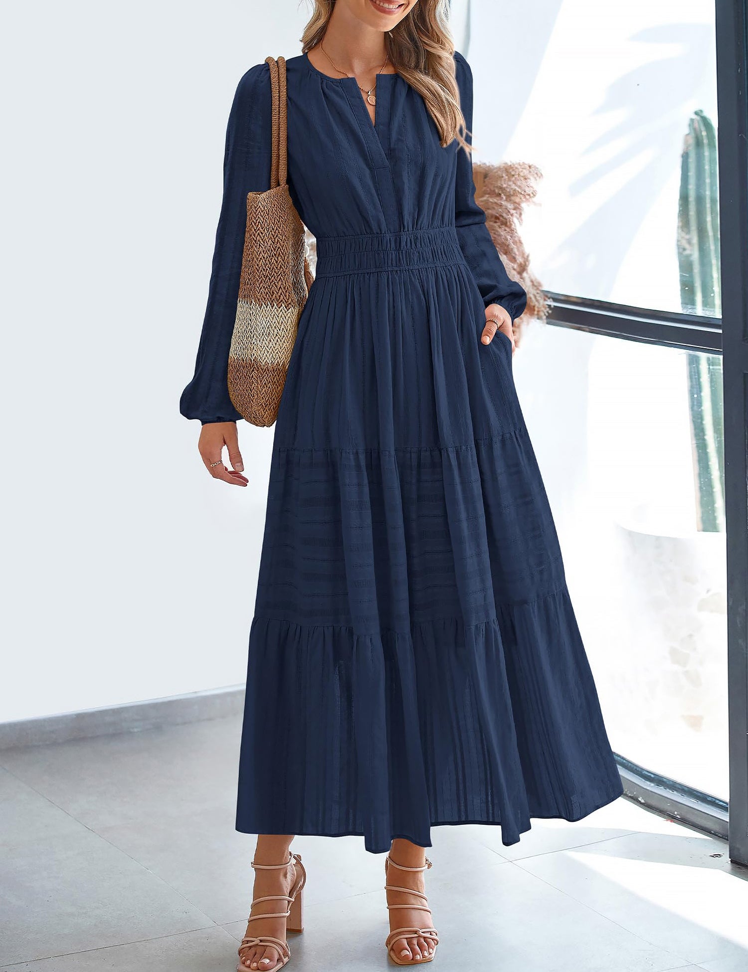 Cotella – Women’s Long Sleeve Cotton Casual Dress