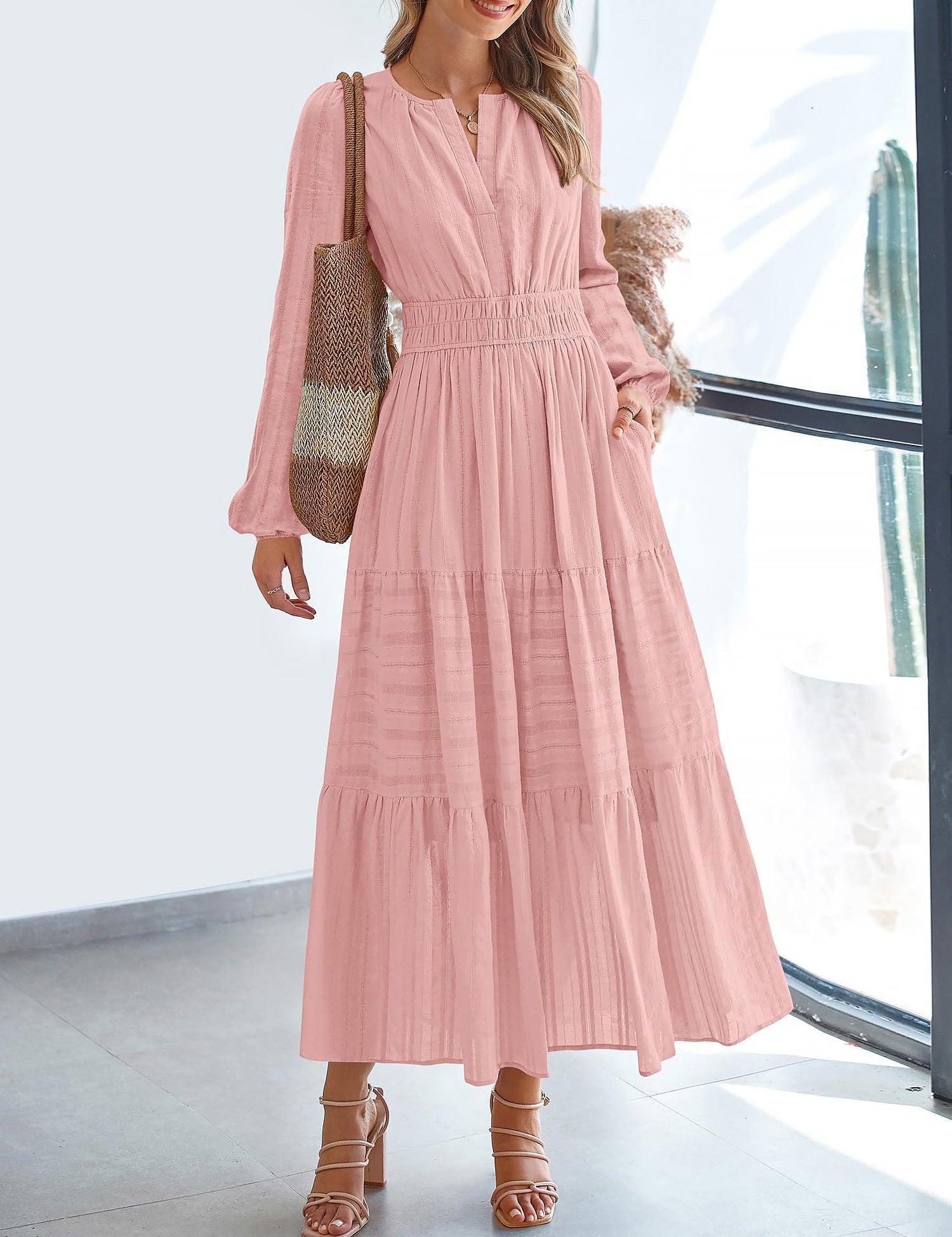 Cotella – Women’s Long Sleeve Cotton Casual Dress