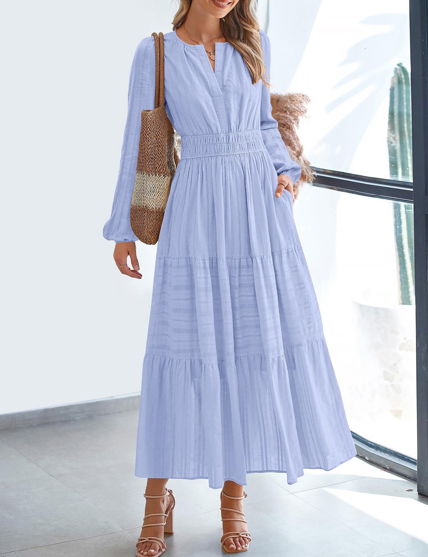Cotella – Women’s Long Sleeve Cotton Casual Dress