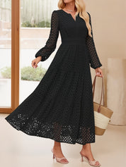 Aurelia – Women’s Eyelet Puff Sleeve Maxi Dress