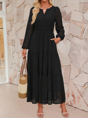 Aurelia – Women’s Eyelet Puff Sleeve Maxi Dress