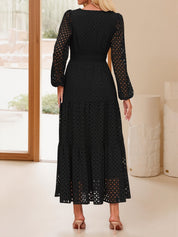 Aurelia – Women’s Eyelet Puff Sleeve Maxi Dress