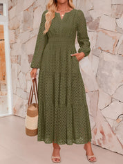 Aurelia – Women’s Eyelet Puff Sleeve Maxi Dress