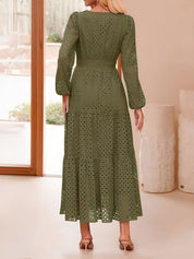 Aurelia – Women’s Eyelet Puff Sleeve Maxi Dress
