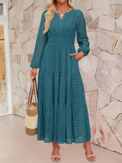 Aurelia – Women’s Eyelet Puff Sleeve Maxi Dress