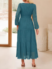 Aurelia – Women’s Eyelet Puff Sleeve Maxi Dress