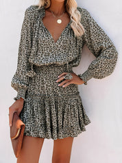 Leovessa - Women’s Leopard Long Sleeve Dress