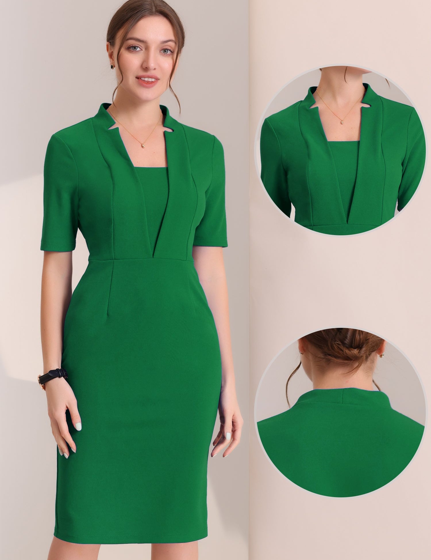 Formessa - Women’s Sheath Work Midi Dress