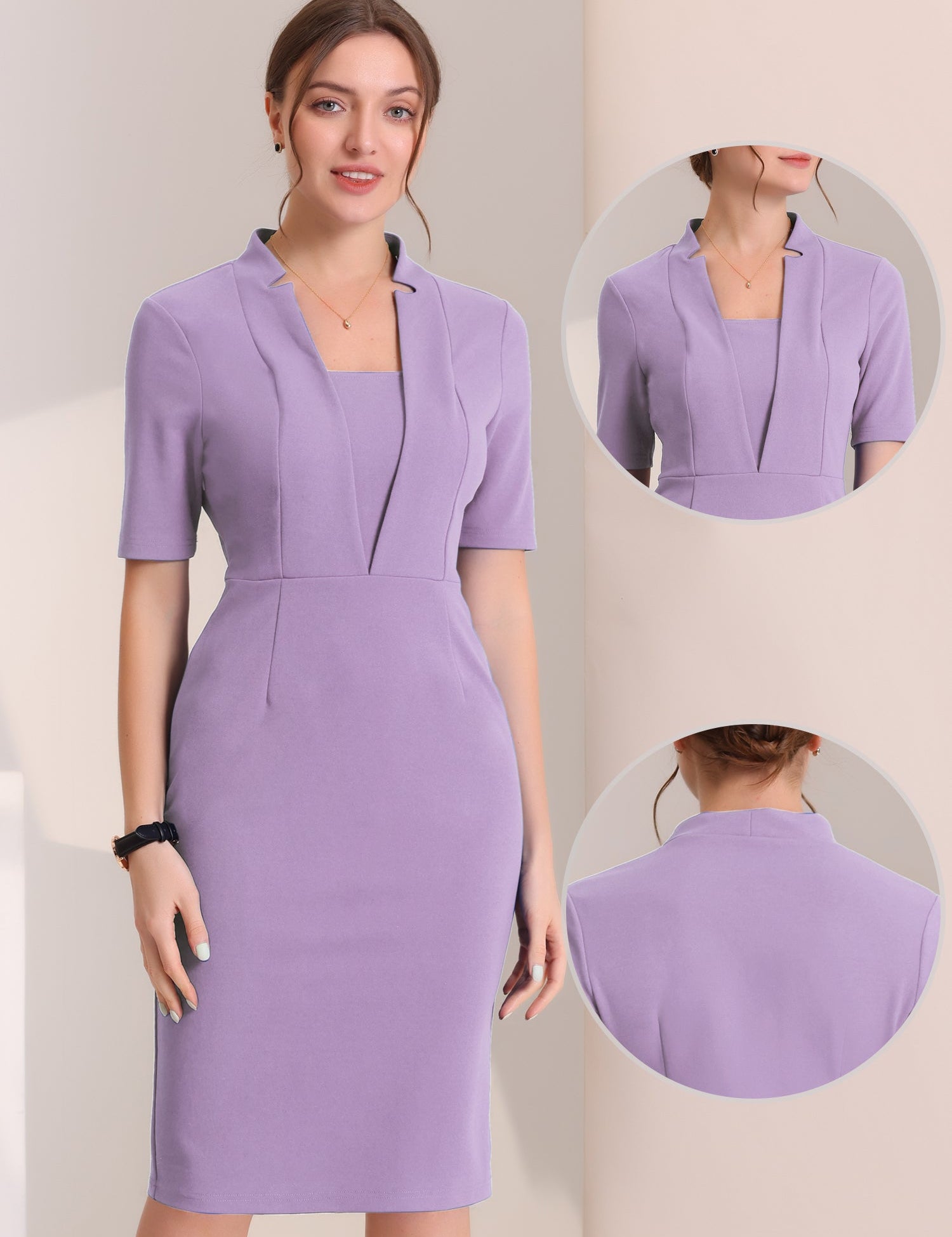 Formessa - Women’s Sheath Work Midi Dress