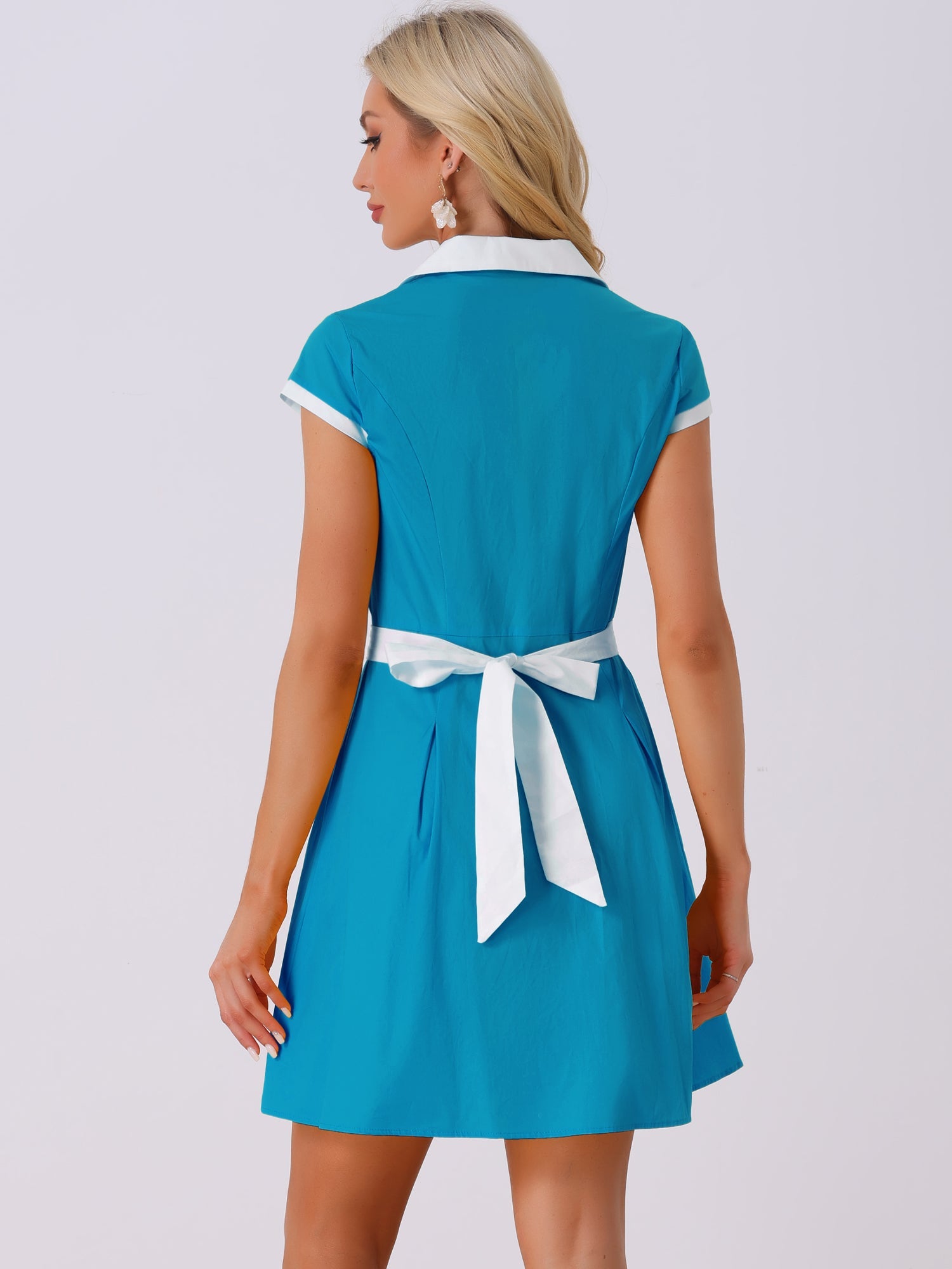 Calivra – Women’s Cotton Camp Collar Shirt Dress