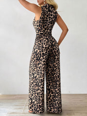 Leovira - Women’s Leopard Sleeveless Jumpsuit