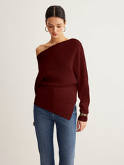 Elvoria | Women’s Cold Shoulder Knit Sweater