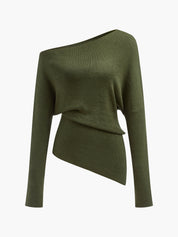 Elvoria | Women’s Cold Shoulder Knit Sweater