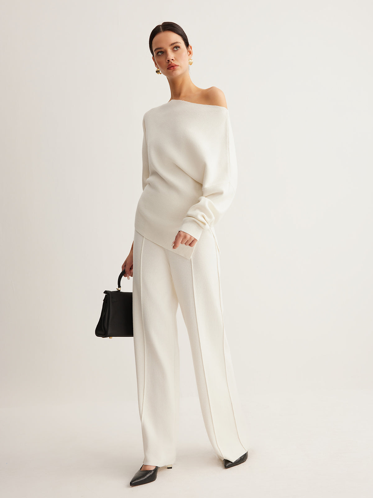 Elvoria | Women’s Cold Shoulder Knit Sweater