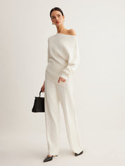 Elvoria | Women’s Cold Shoulder Knit Sweater