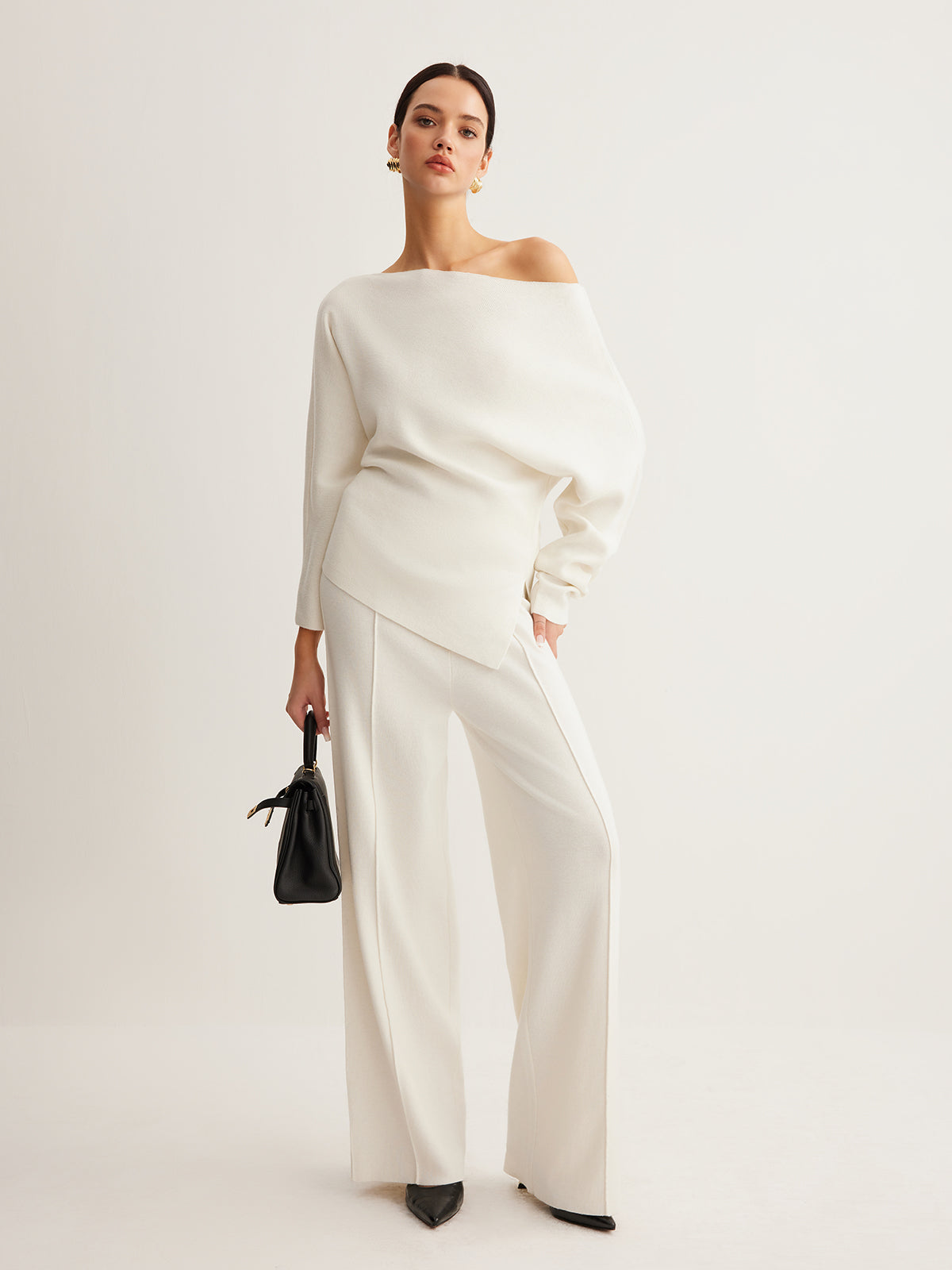 Elvoria | Women’s Cold Shoulder Knit Sweater