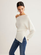 Elvoria | Women’s Cold Shoulder Knit Sweater
