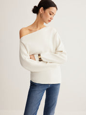 Elvoria | Women’s Cold Shoulder Knit Sweater