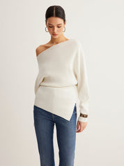 Elvoria | Women’s Cold Shoulder Knit Sweater