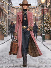 Leovara | Velvet Leopard Panel Coat
